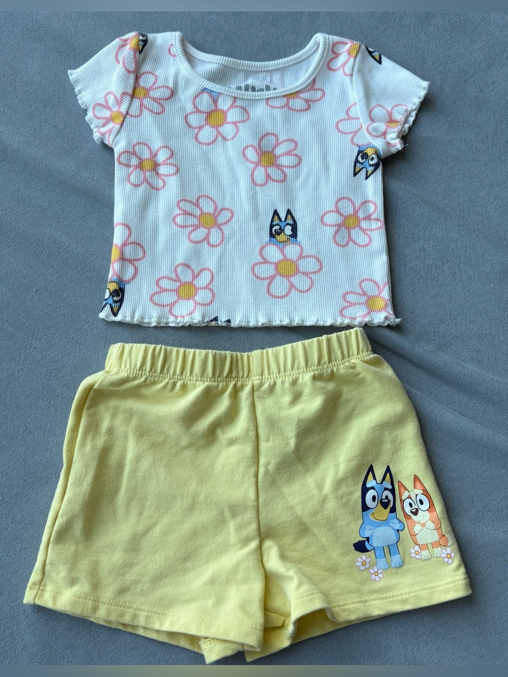 Disney Bluey Girls Matching T-shirt & Shorts Set Size 12-18M